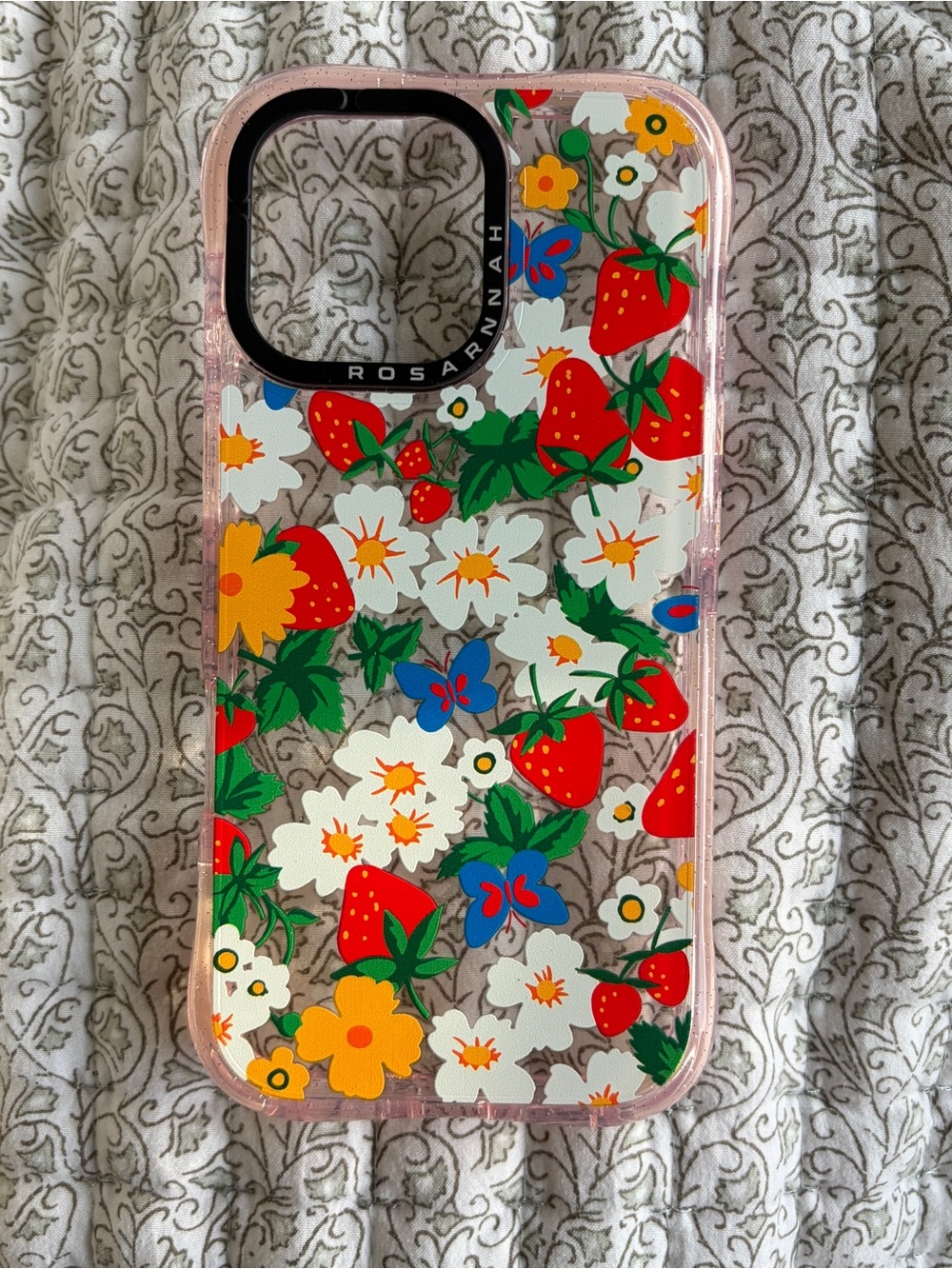Rosanna Strawberry Floral Clear iPhone 13 Case - Pink